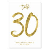 の表結婚番金箔エフェクト番号30 テーブルナンバー (正面)