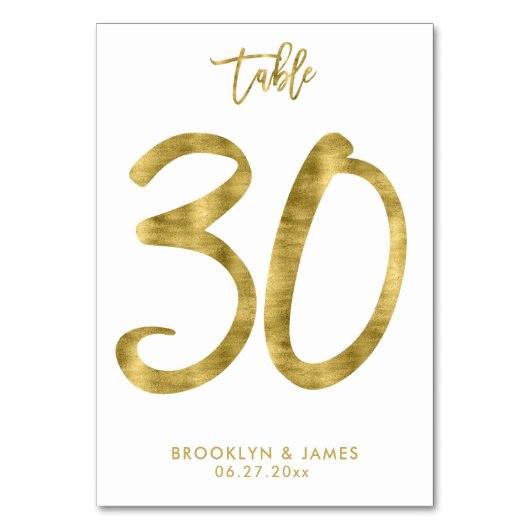 の表結婚番金箔エフェクト番号30 テーブルナンバー (正面)