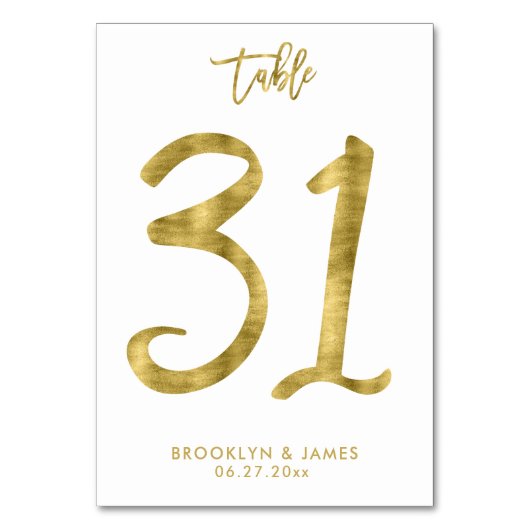 の表結婚番金箔エフェクト番号31 テーブルナンバー (正面)
