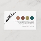 の装結婚装ドレスコードのパーソナライズ エンクロージャーカード (正面)