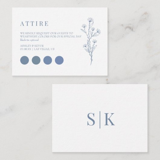 の装結婚装ドレスコードカード エンクロージャーカード (正面/裏面)