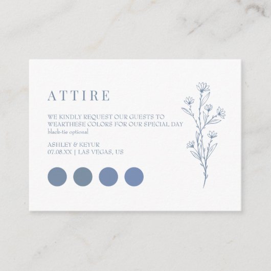 の装結婚装ドレスコードカード エンクロージャーカード (正面)