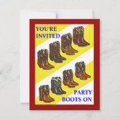 ~の西部のスタイルの招待状の招待の~のブーツをパーティを楽しんで下さい 招待状 (正面)