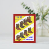 ~の西部のスタイルの招待状の招待の~のブーツをパーティを楽しんで下さい 招待状 (スタンド正面)