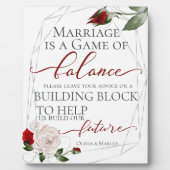 の要求結婚建物ブロックほこりっぽい赤面 フォトプラーク (正面)