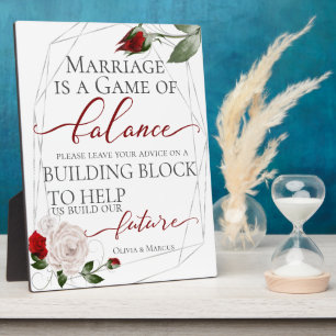 の要求結婚建物ブロックほこりっぽい赤面 フォトプラーク