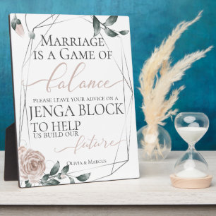 の要結婚求Jenga Block Dustyバラフローラ2 フォトプラーク