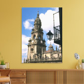 の角にある時計塔のビュー キャンバスプリント (インサイチュ (リビング))