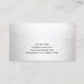 の計結婚画ティール（緑がかった色）リボンモダンシルバー&金ゴールド 名刺 (裏面)