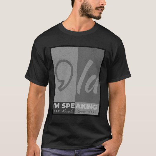 の話カンマ・ラおもしろい引用文・カマラハリス2024 Tシャツ (正面)
