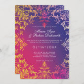 の詳細結婚が輝くロマンスで 招待状 (正面/裏面)