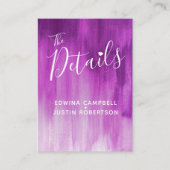 の詳細結婚は紫色のアートエンクロージャカードを持つ エンクロージャーカード (正面)