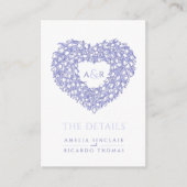 の詳細結婚チューリップ花束モノグラムブルー白 エンクロージャーカード (正面)