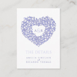 の詳細結婚チューリップ花束モノグラムブルー白 エンクロージャーカード