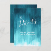 の詳細結婚ティール（緑がかった色）ブルーグリーンアートエンクロージャカード エンクロージャーカード (正面/裏面)