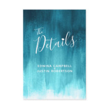 の詳細結婚ティール（緑がかった色）ブルーグリーンアートエンクロージャカード