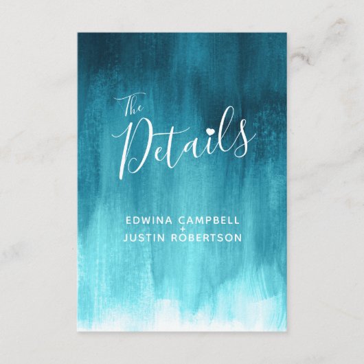 の詳細結婚ティール（緑がかった色）ブルーグリーンアートエンクロージャカード エンクロージャーカード (正面)