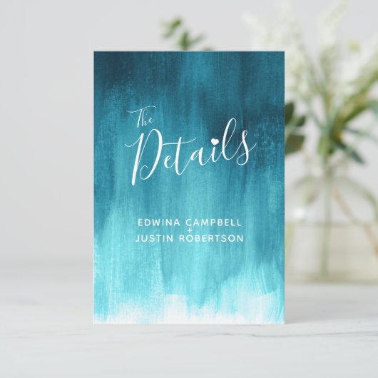 の詳細結婚ティール（緑がかった色）ブルーグリーンアートエンクロージャカード エンクロージャーカード (スタンド正面)