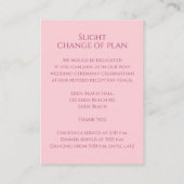 の詳細結婚ピンクのチューリップハートブーケモノグラム エンクロージャーカード (裏面)