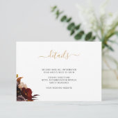 の詳細結婚ブルゴーニュ素朴秋フローラ エンクロージャーカード (スタンド正面)