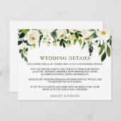 の詳細結婚ホワイトグリーンフローラ挿入カード ポストカード (正面/裏面)