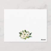 の詳細結婚ホワイトグリーンフローラ挿入カード ポストカード (裏面)