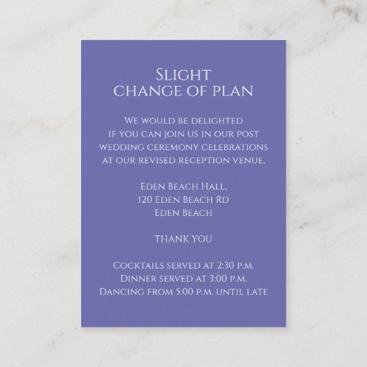 の詳細結婚モノグラムブルーのホワイトエンクロージャカード エンクロージャーカード (裏面)