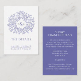 の詳細結婚モノグラムブルーのホワイトエンクロージャカード エンクロージャーカード