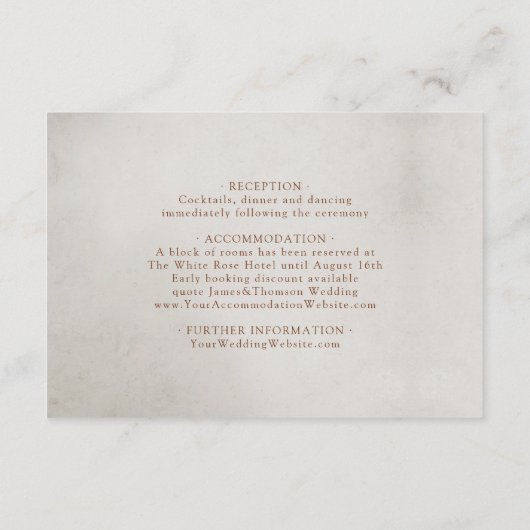 の詳細結婚冬の白いバラと松のコーン エンクロージャーカード (裏面)