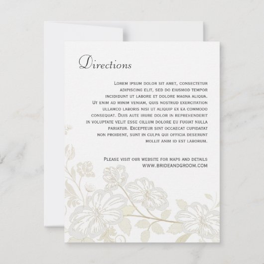 の詳細結婚挿入の縦白フローラ位置 招待状 (裏面)