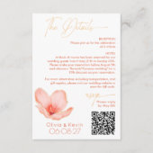 の詳細結婚明るいオレンジ色の花アーチ写真 エンクロージャーカード (正面)