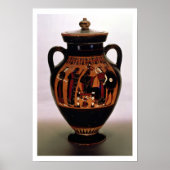 ~の誕生を描いた屋根裏の黒姿のアンフォラ ポスター (正面)