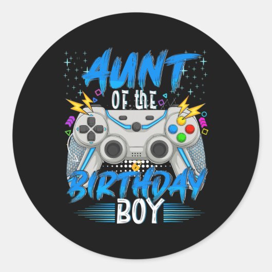 の誕生日ボーイビデオゲーム誕生日ゲーマーボーイズ ラウンドシール (正面)