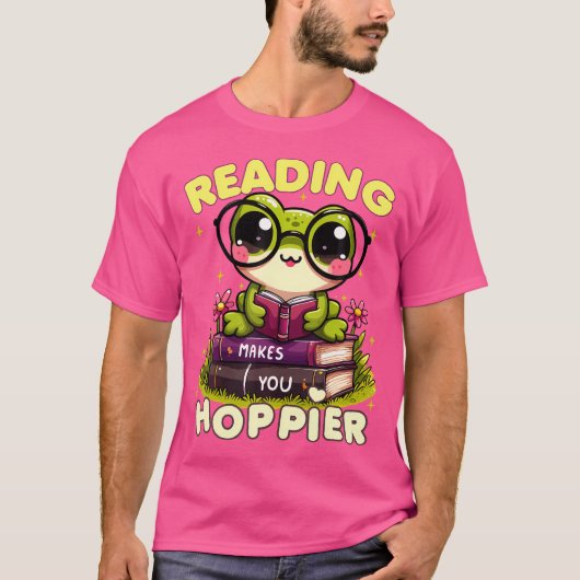 の読か月のおもしろい読カエル Tシャツ (正面)