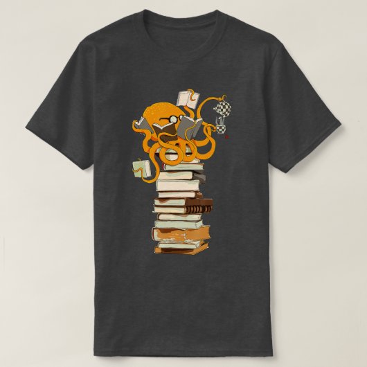 の読たこ茶コーヒーと書籍の贈り物 Tシャツ (デザイン正面)