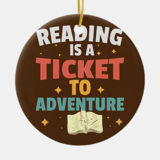 の読アドベンチャー図書学生先生書 セラミックオーナメント (正面)