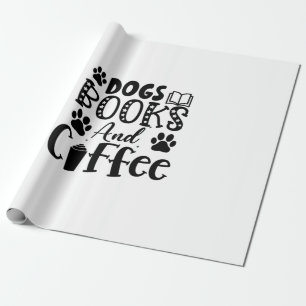 の読アートドッグの本とコーヒー ラッピングペーパー