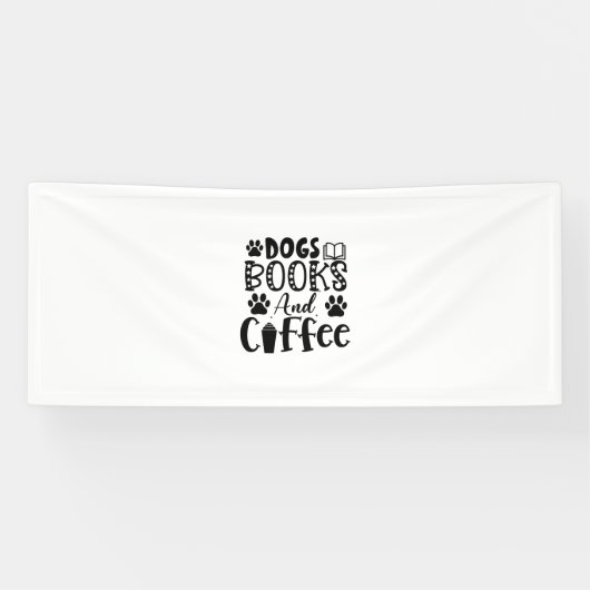 の読アートドッグの本とコーヒー 横断幕 (横)