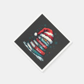 の読スルーザスノー読クリスマスサンタ愛好家 スタンダードカクテルナプキン (角)