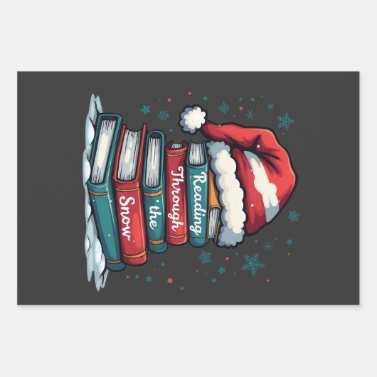 の読スルーザスノー読クリスマスサンタ愛好家 ラッピングペーパーシート (正面)