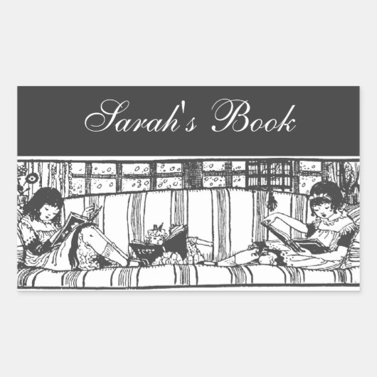 の読ドリーブックプレート 長方形シール (正面)