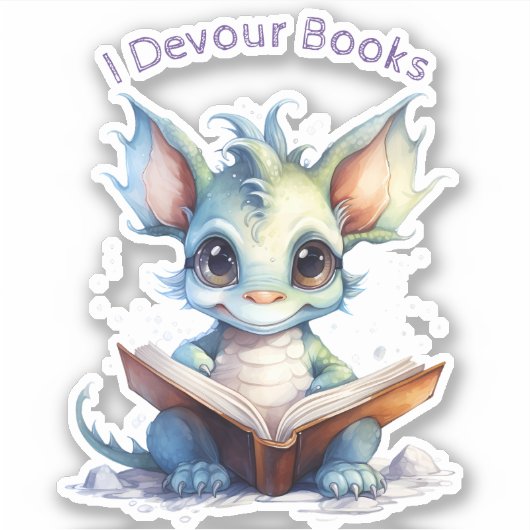 *~*の読ベビードラゴン – I DEVOUR BOOKS AP88 シール (正面)