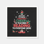 の読先生クリスマス小妖精や小人クリスマス応援 スタンダードカクテルナプキン (正面)