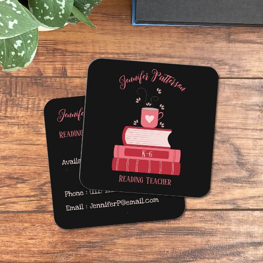 の読先生ブックブラックスクエアビジネスカード スクエア名刺