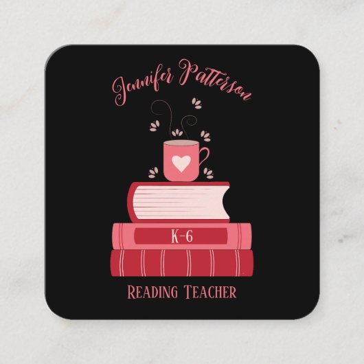 の読先生ブックブラックスクエアビジネスカード スクエア名刺 (正面)