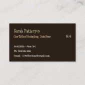 の読先生ブラック名刺 名刺 (裏面)