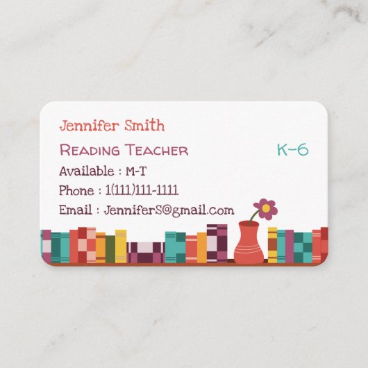 の読先生本棚標準名刺 名刺 (正面)