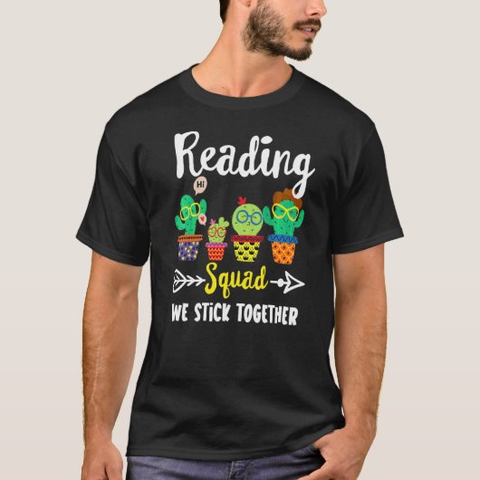 の読分校サボテンのチーム読の先生 Tシャツ (正面)