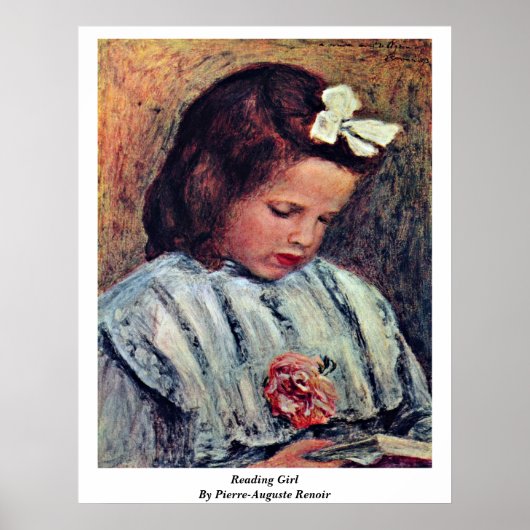 の読女の子バイピエール・オーギュスト・ルノアール ポスター (正面)
