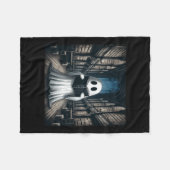 の読幽霊ライブラリHalloween Librarian Book Lov フリースブランケット (正面(横))